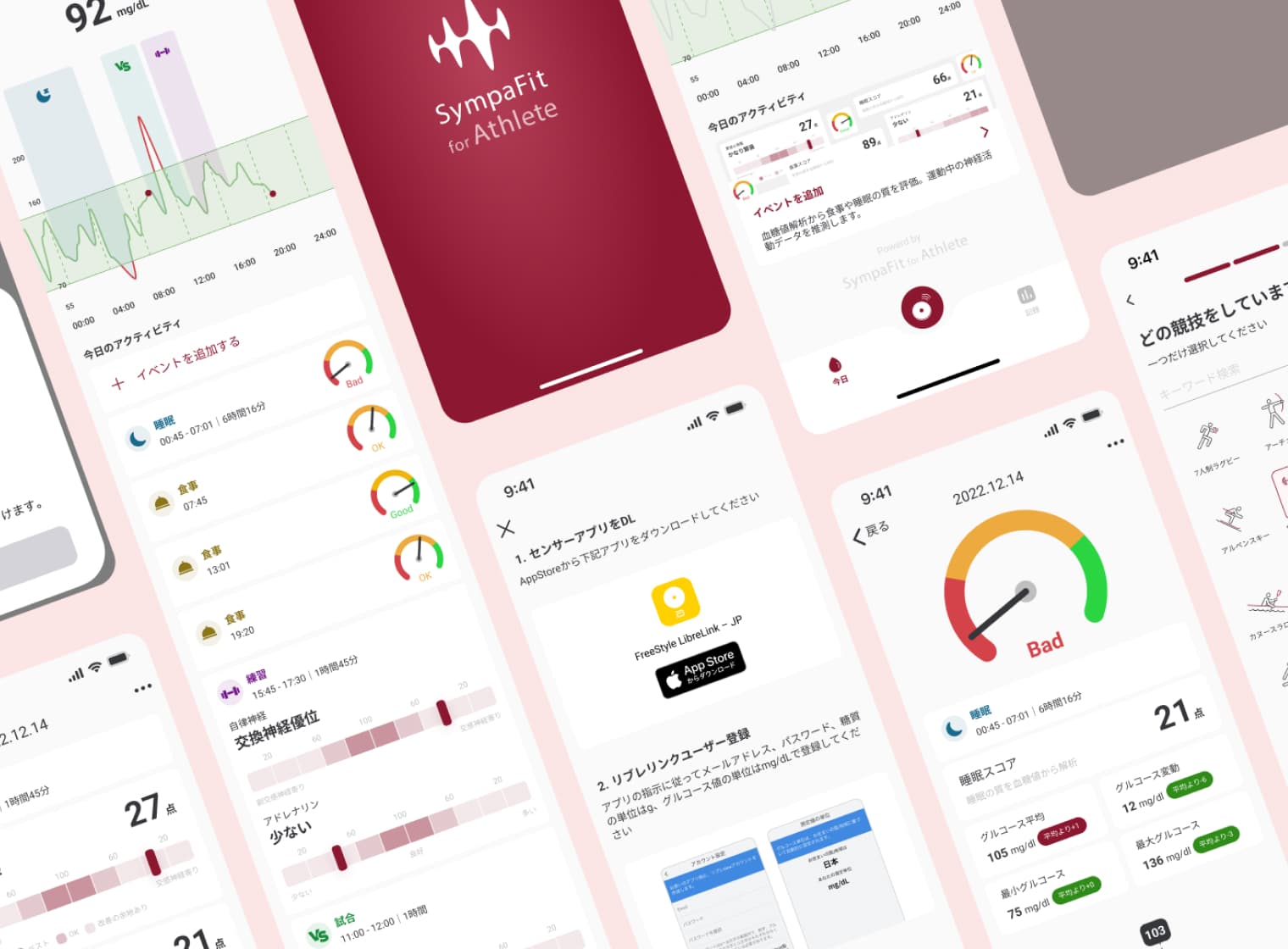 血糖値解析技術を活用したアスリート向けヘルスケアアプリ「Sympafit」